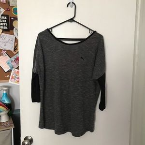 Puma 3/4 Sleeve Open Back Cotton Top